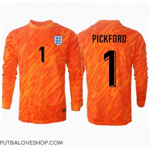 Dres Anglicko Jordan Pickford #1 Brankarsky Domáci ME 2024 Dlhy Rukáv